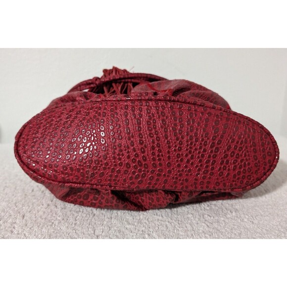 Vintage NAS 80's Red Bag Purse Crossbody Vegan Leather w/ Fringe and Strap Korea - Picture 12 of 12